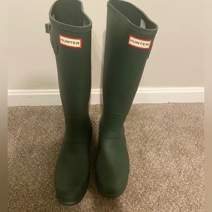 Hunter Rainboots, tall, green, size 10 US